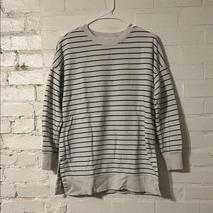 Old Navy Gray and Black Striped Sweatshirt